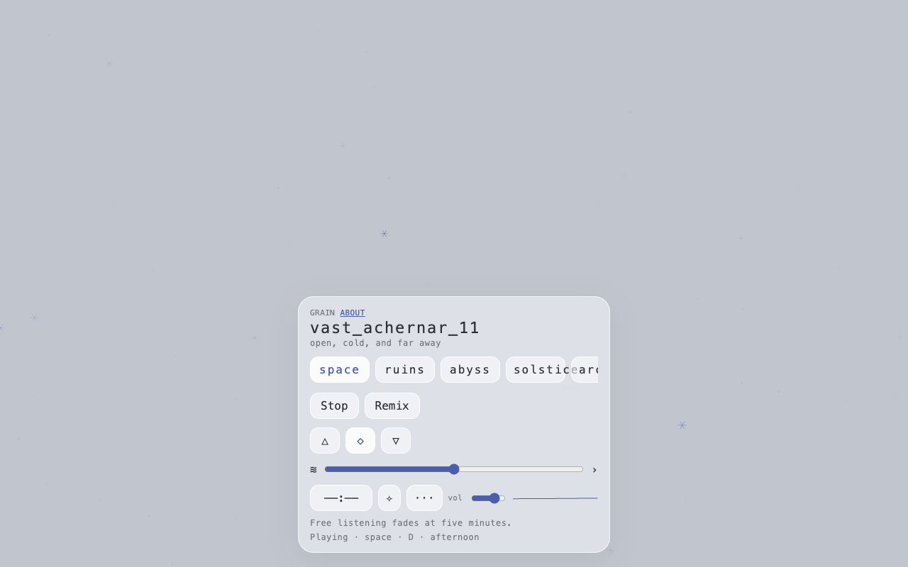 Space theme, a frost-gray field with a constellation